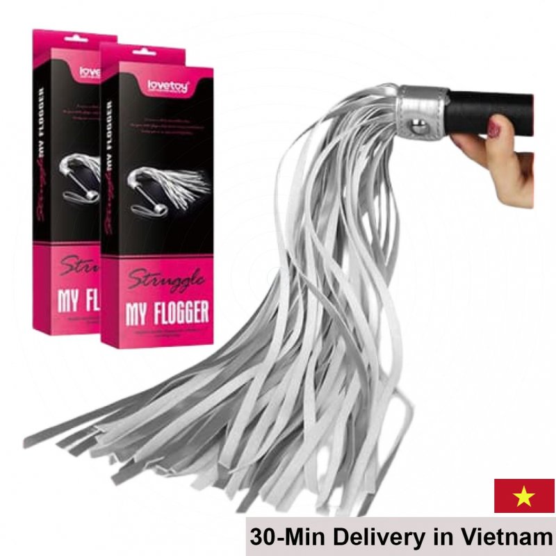 White Leather BDSM Whip Durable Bondage Toy SHP1028 