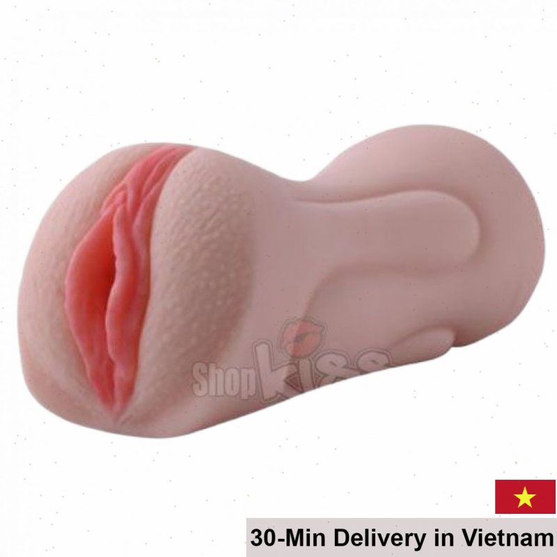 Double-Ended Silicone Soft Vibrating Masturbator Cute Pink Lips 