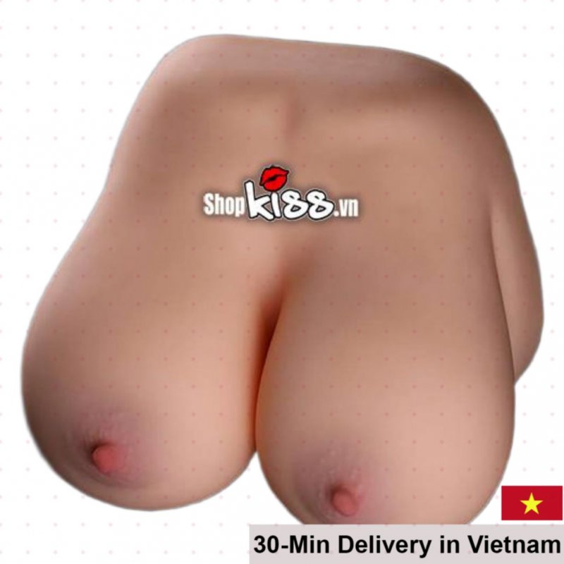 Silicone Breast with Vaginal and Anal Holes Male Pleasure Toy 