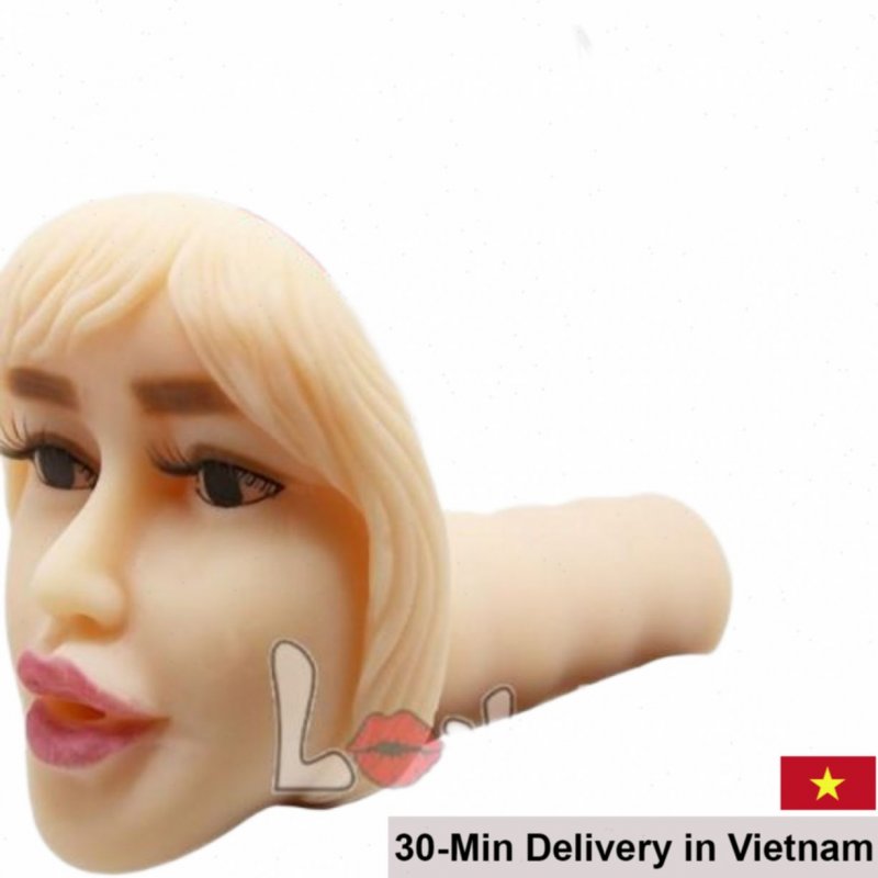 Oral sex realistic silicone doll head male masturbator 