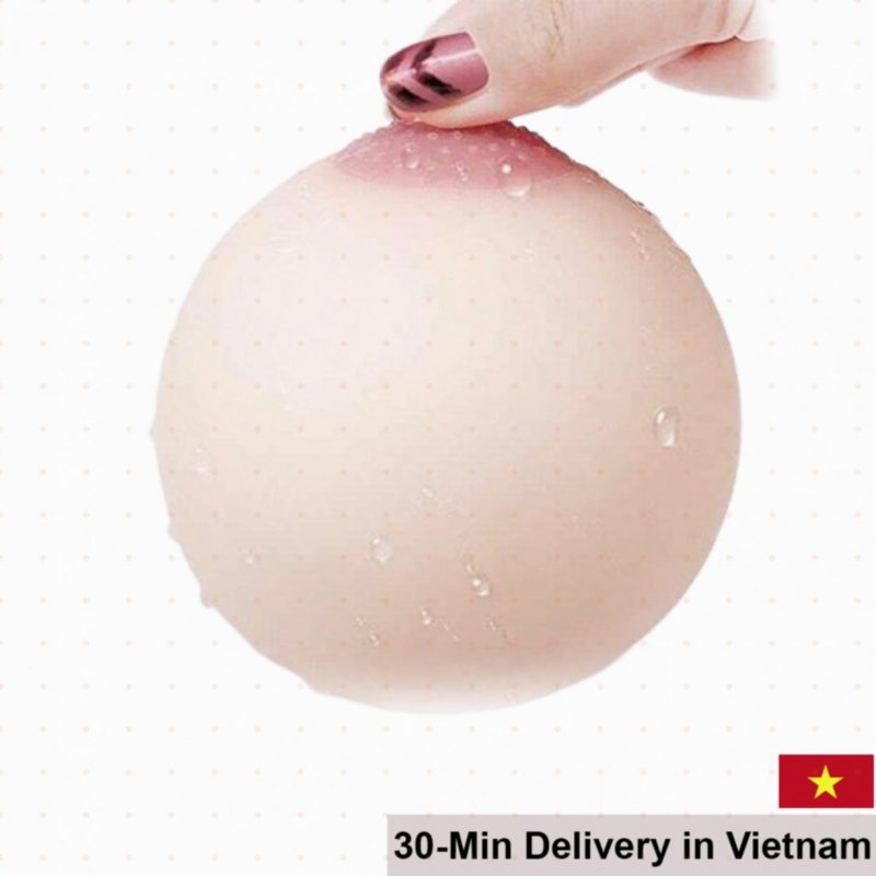 Silicone Breast-Shaped Masturbator Soft Realistic Male Toy 