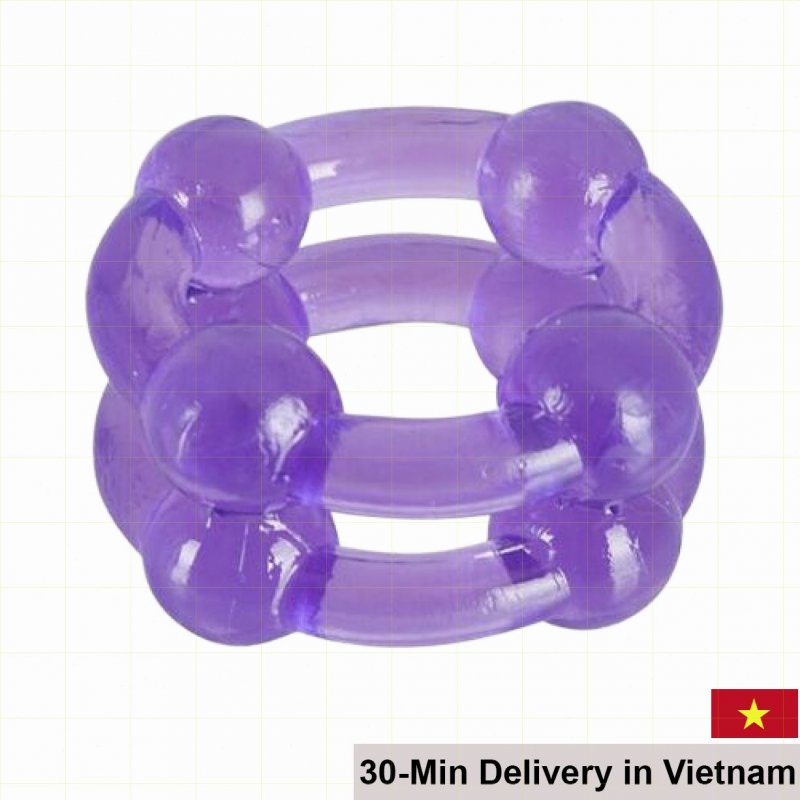 Purple Blue Silicone Ring Delay Sex Enhancer Male 