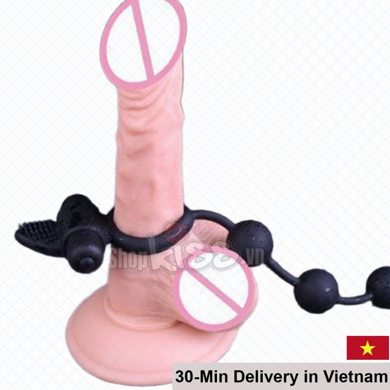 3-in-1 Anal Bead Vibrating Ball Chain Ring 
