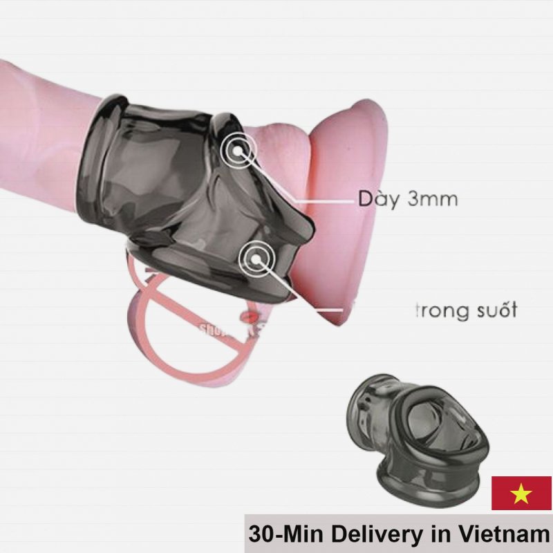 Silicone Penis Lock Enhance Duration Transparent Black 