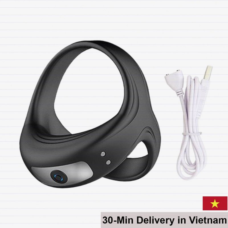 Silicone Cock Ring Delay Ejaculation Black Vibration 