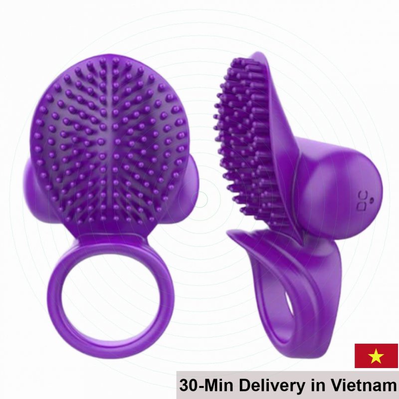 Vibrating Pleasure Ring Penis Enhancer Dual Stimulation Couples Sex 