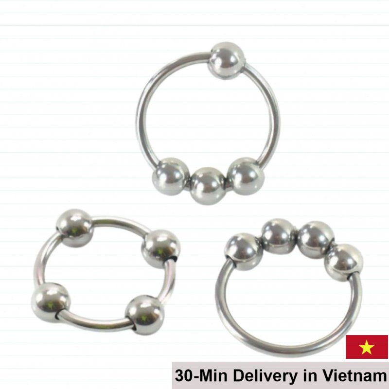 4-Ball Stainless Steel Adjustable Cock Ring 