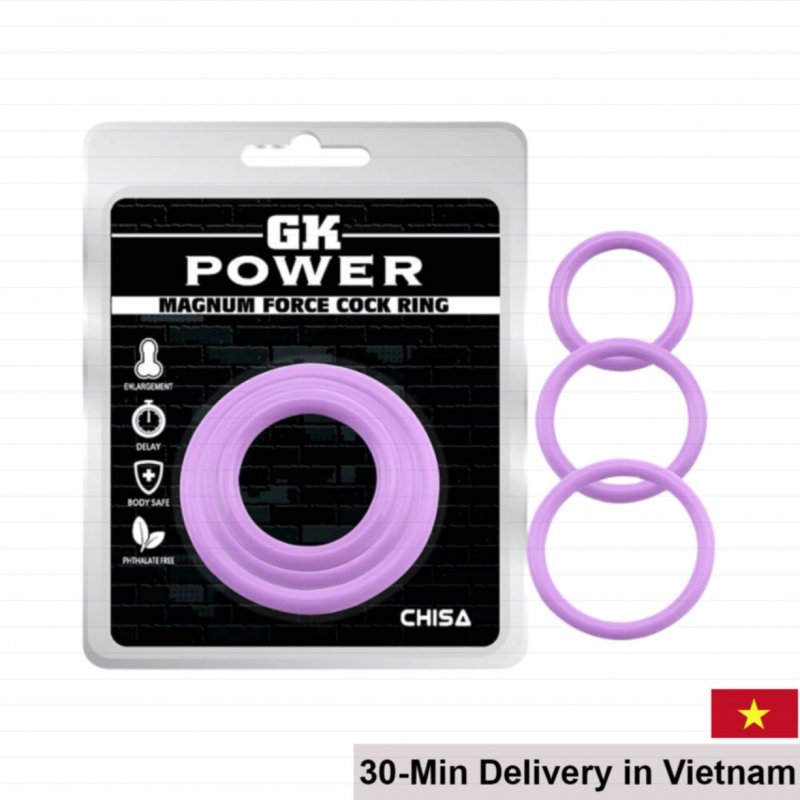 Chisa Magnum Force 3 Size Purple Cock Ring Delay Erection Enhancer 