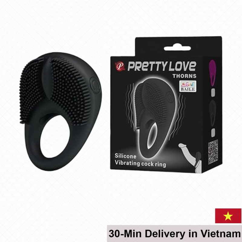Pretty Love Thorns Anti-Ejaculation Vibrating Cock Ring 