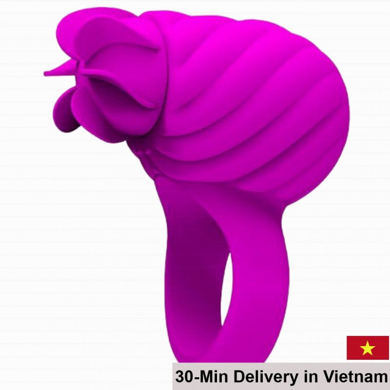 Pretty Love Frances rotating licking vibrating silicone cock ring for men 