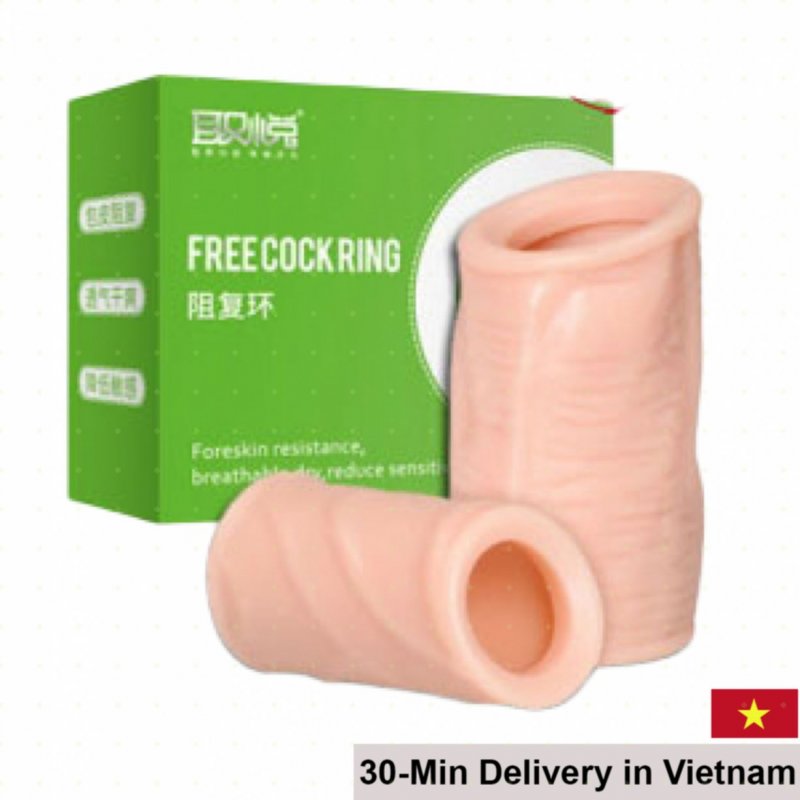 Silicone Penis Extender Sleeve Delay Condom Set 