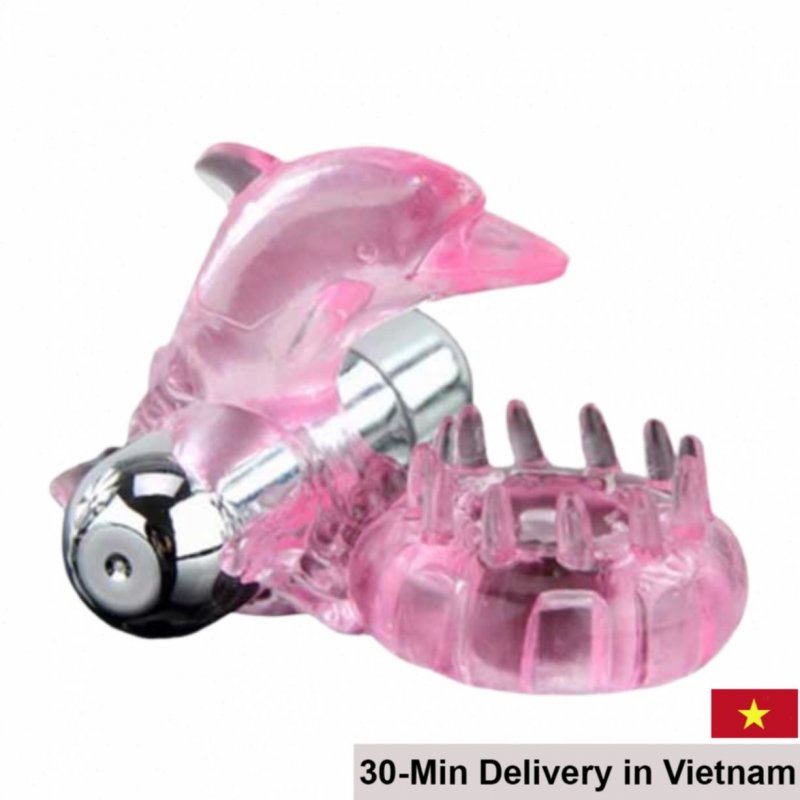 Baile Dolphin Vibrating Ring 10 Speeds Soft Silicone 