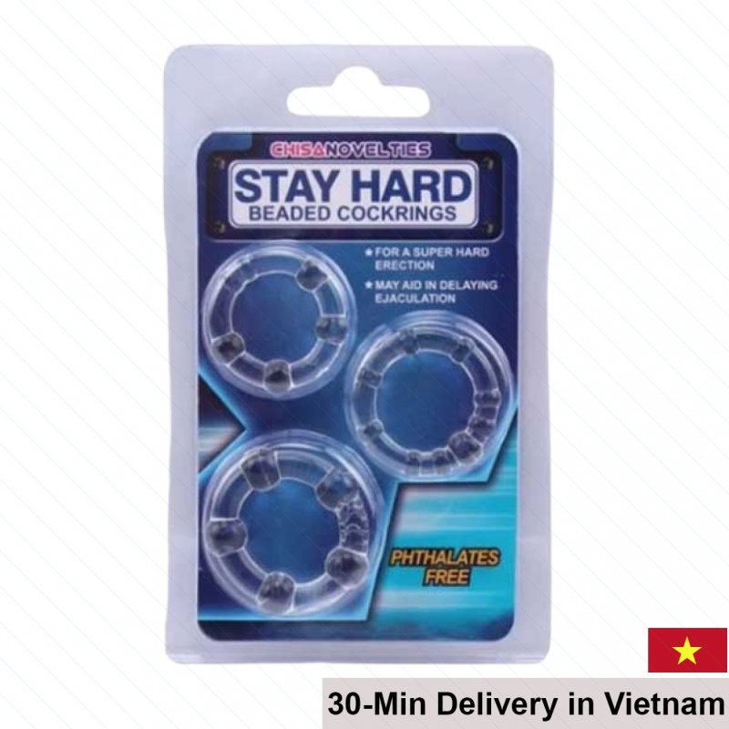 3-Pack Stay Hard Silicone Rings Extend Performance 
