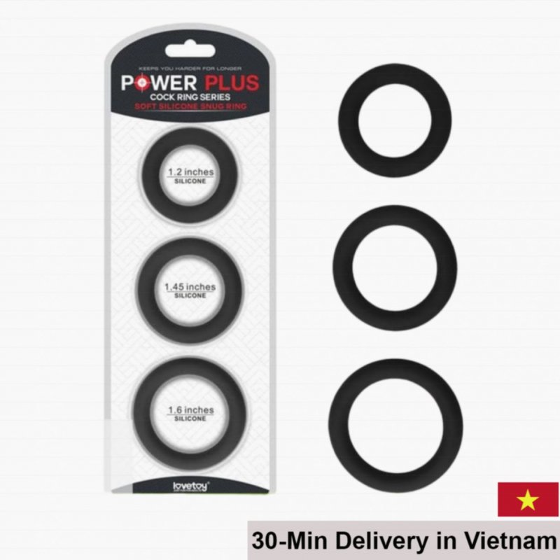 Lovetoy Power Plus Soft Silicone Cock Ring 3-Pack Enhance Erection 
