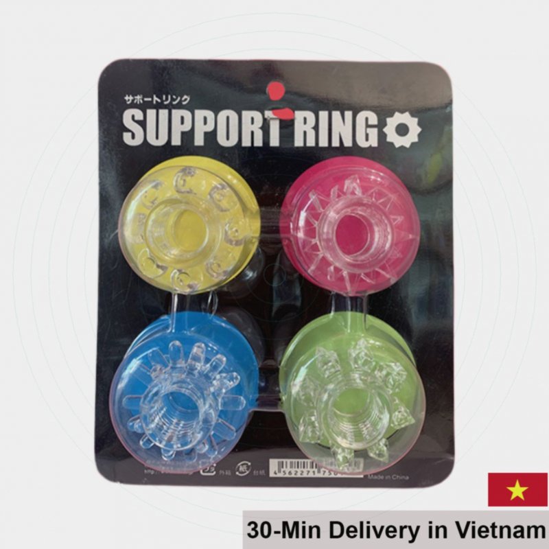 Support Ring Set 4 Penis Rings Delay Erection Enhance 