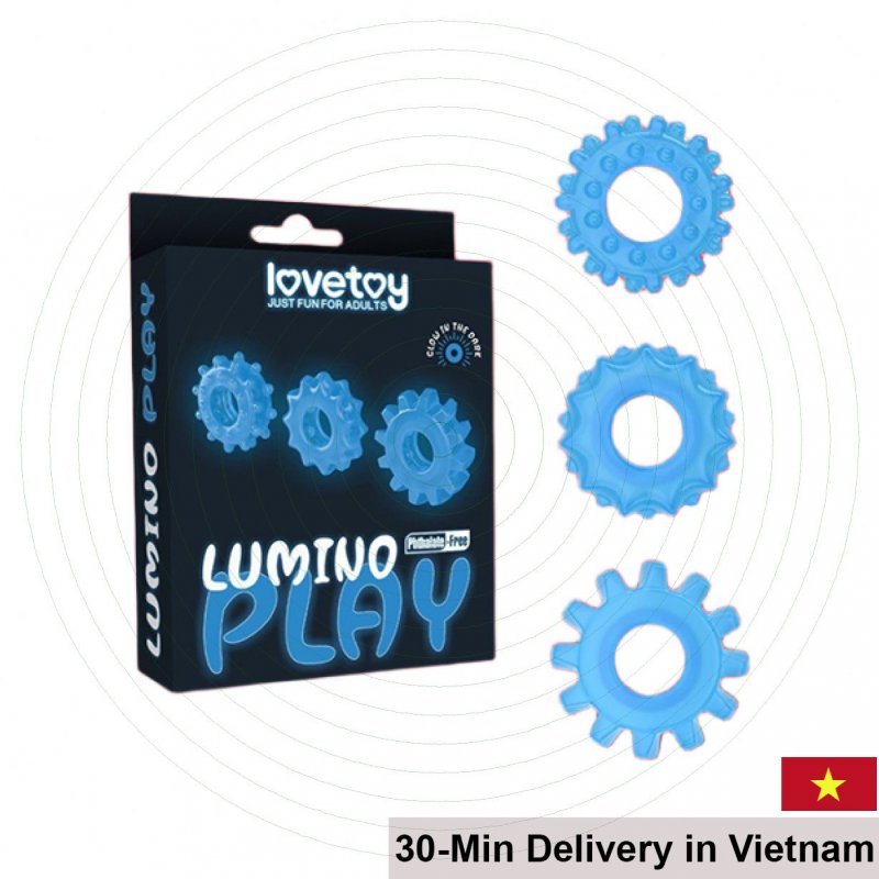 Lovetoy Lumino Play Glow In The Dark Penis Rings 3 Pack Set 