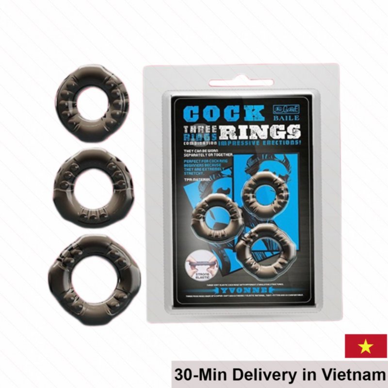 Baile Yvonne Silicone Delay Rings 3-Pack Prolong Erection 