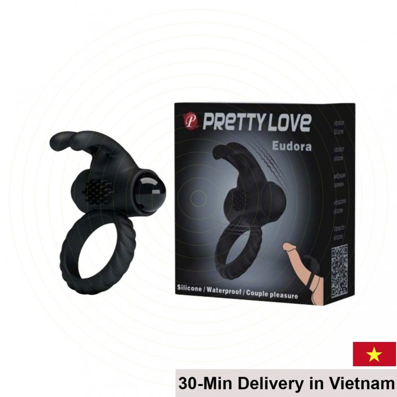 Black Prettylove Eudora Strong Rabbit Ear Vibrator 