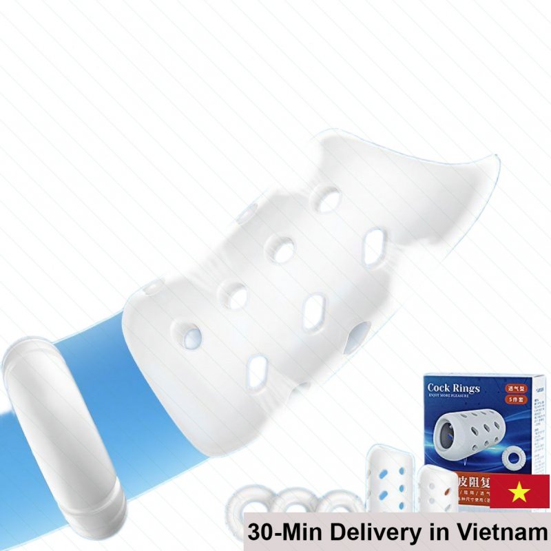 Mizzzee Delay Cock Ring Breathable Penis Extender Enhancer Set 