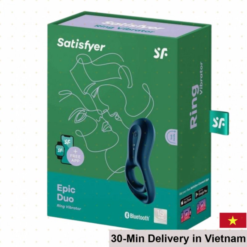 Satisfyer Epic Duo Bluetooth Vibrating Silicone Cock Ring 