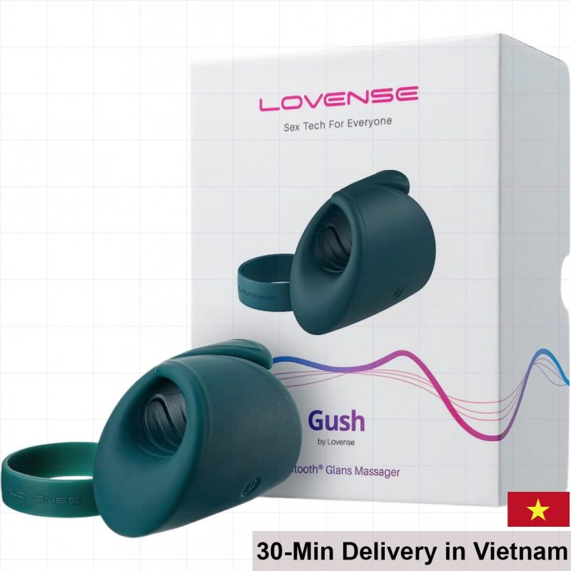 Lovense Gush Silicone USB Vibrating Penis Ring 