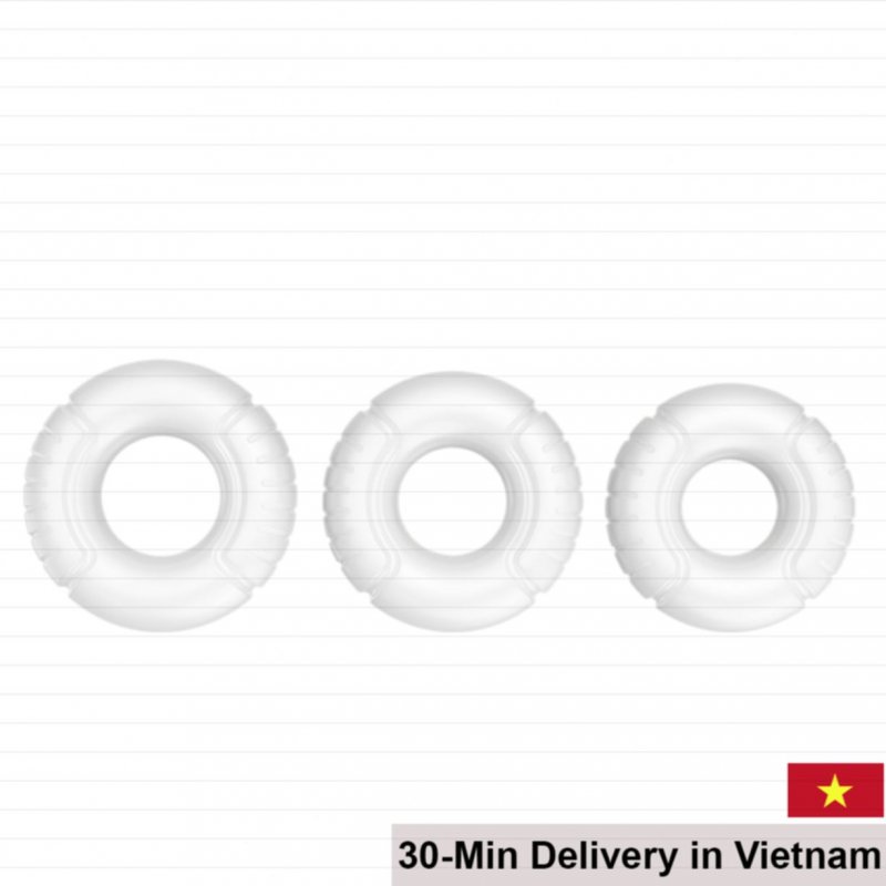 Manmiao White Silicone Cock Rings Set 3 Extend Performance 