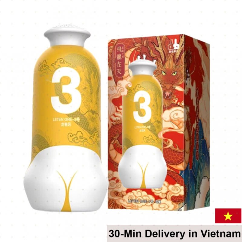 Leten One 3 Yellow Soft Silicone Realistic Male Masturbator 