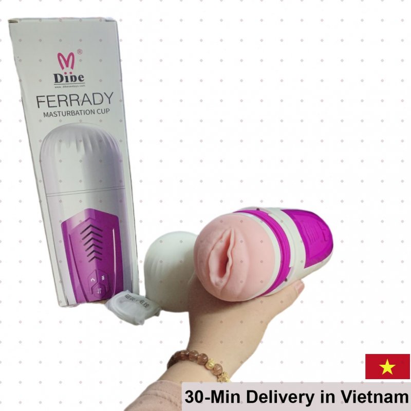 Premium Heating Vibrating Masturbator Dibe Purple White 7 Modes 