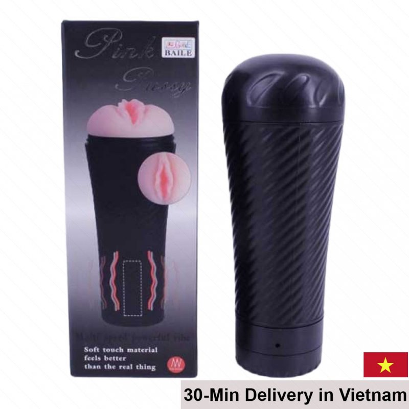 Pink Pussy Vibrating Flashlight Discreet Silicone Waterproof Toy 
