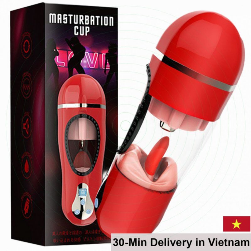 Jiuai Heated Remote Tongue Vibrating Realistic Male Masturbator 