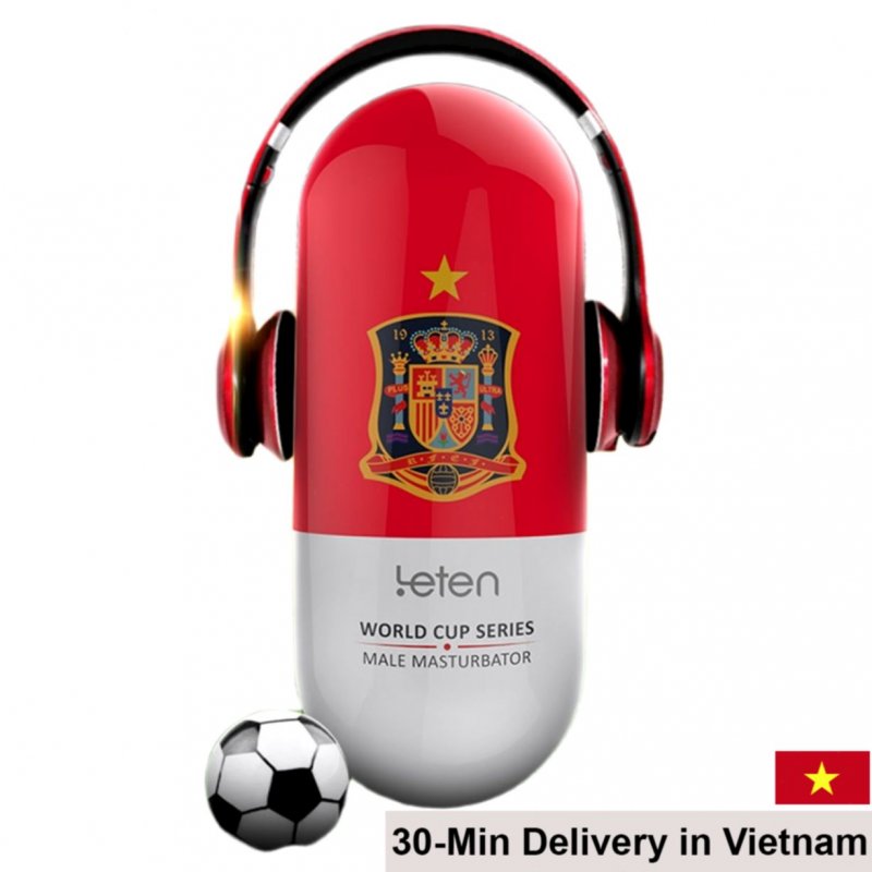 Leten Football Style Rechargeable Vibrating Male Masturbation Cup 