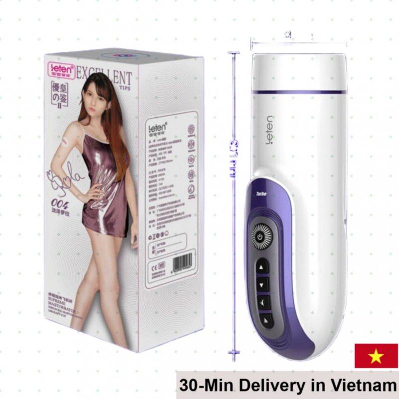 Leten Auto Masturbator with Sound and Warming Silicone 