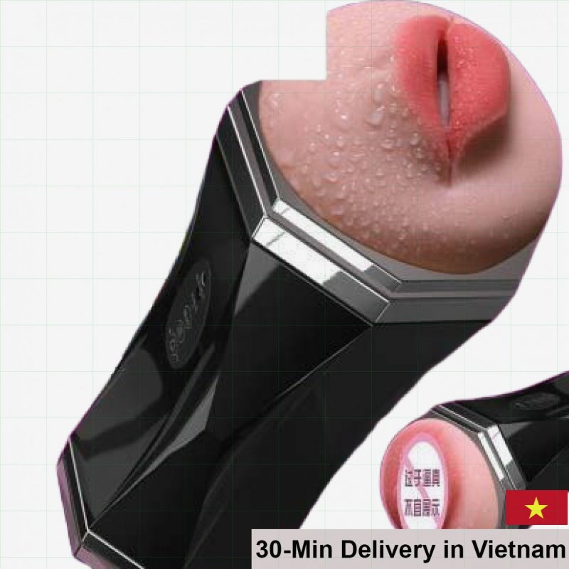 Jiuai Shark Dual-Ended Strong Vibrating Masturbation Cup Black 
