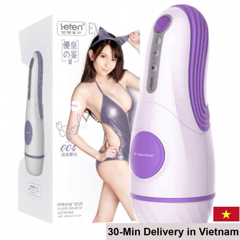 Leten Realistic Vagina Auto Suck Pulse Voice Vibrator 