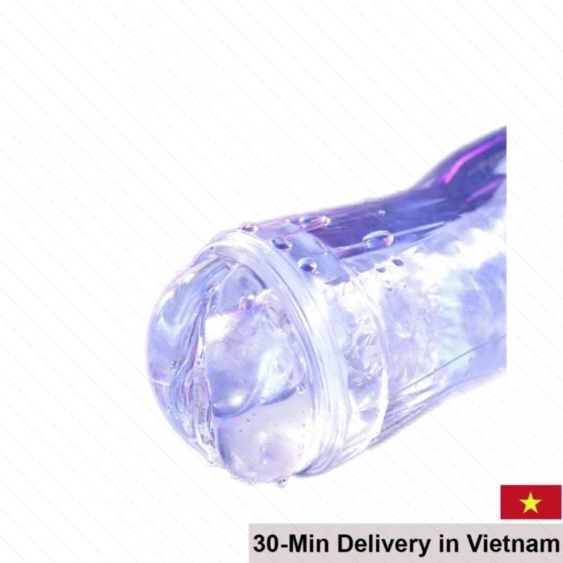 Ice Crystal Transparent Dual-End Male Masturbation Cup 