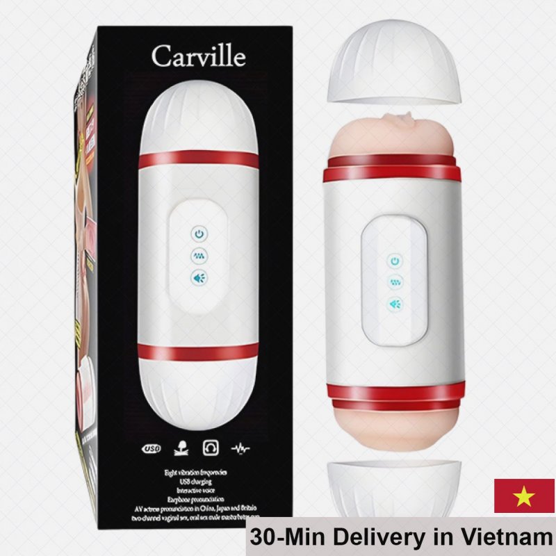Carville Dual-Head Vibrating Masturbator Oral & Vaginal 