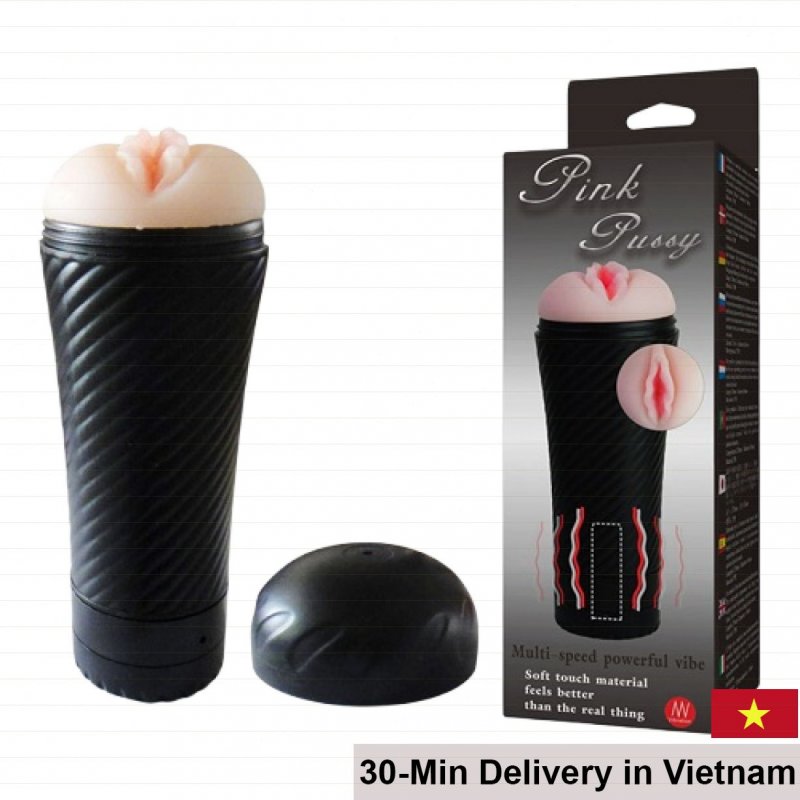 Pink Pussy Flashlight Vibrating Realistic Toy 