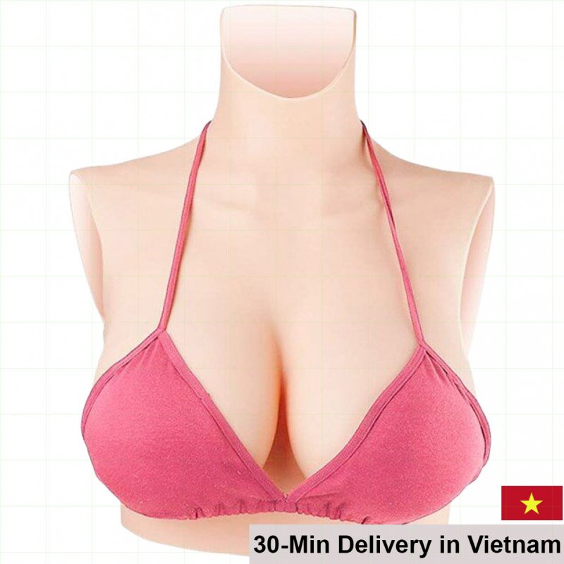 Full Silicone Breast Form Realistic Upper Chest Enhancer 