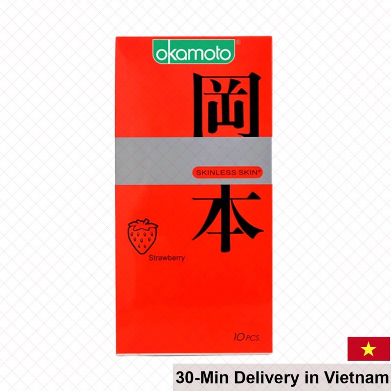 Okamoto Skinless Skin Strawberry Flavor Thin Condom Box 10 