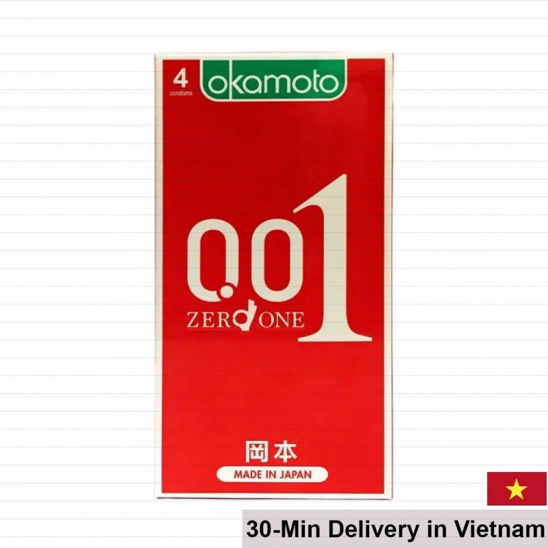 Okamoto 0.01 PU Ultra Thin Invisible Heat Transferring Condoms 4-Pack 