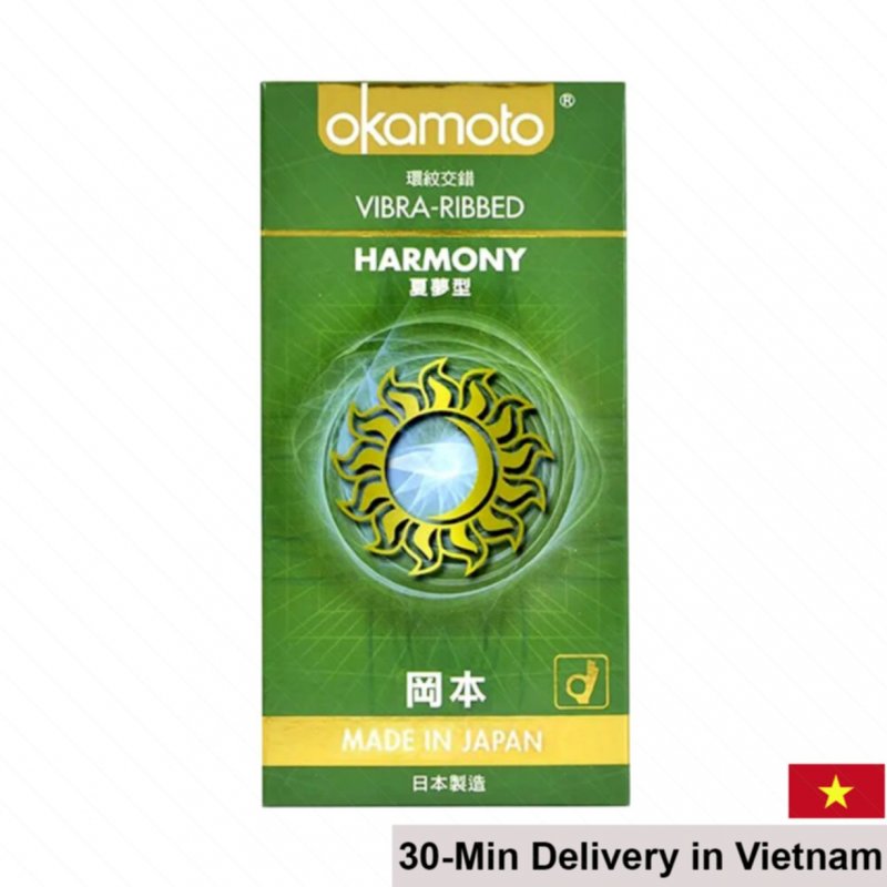 Okamoto Harmony Ribbed Ultra Thin Condoms Box 10 