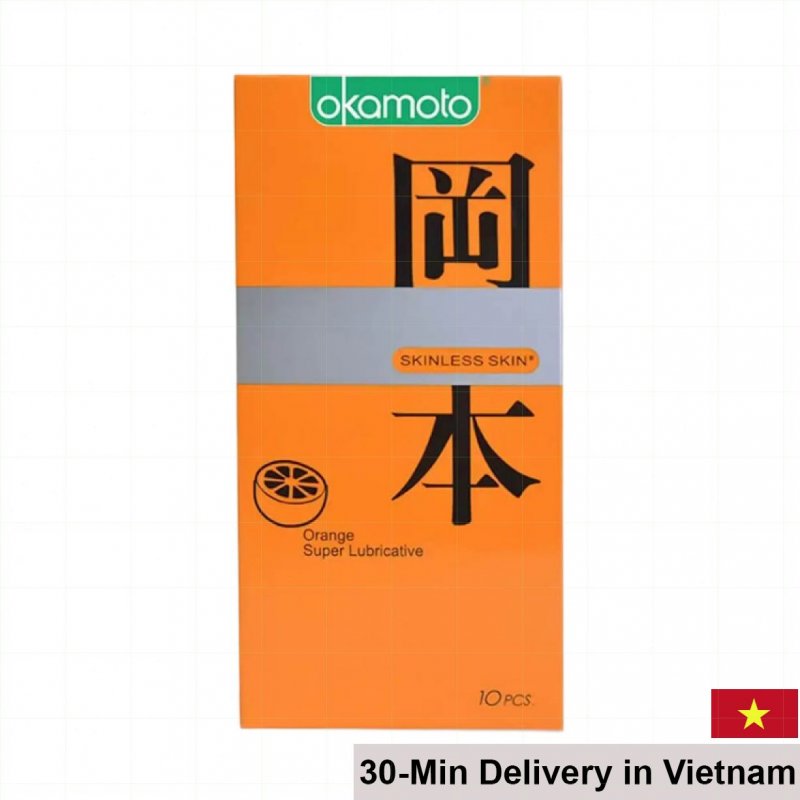 Okamoto Orange Condom Skinless Lubricated Fresh Scent 10 