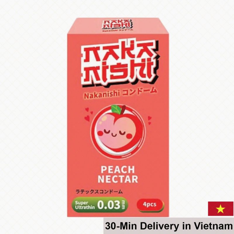 Nakanishi Ultra Thin Peach Scented Condom Pack 4pcs 