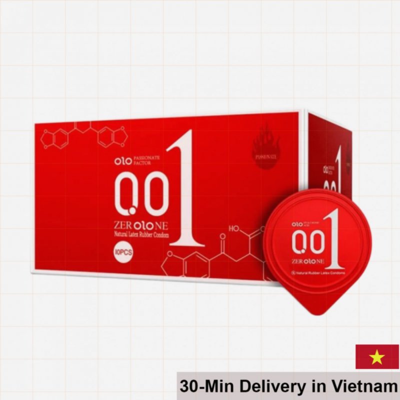 OLO Red 0.01 Ultra Thin Warm Condoms 10pcs 