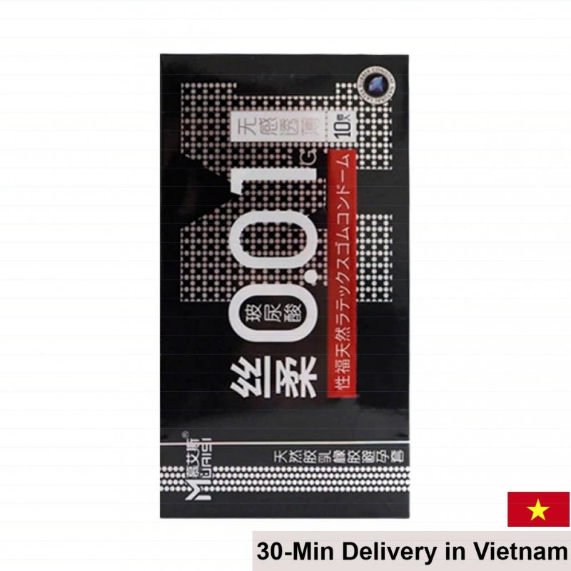 Muaisi 0.01mm Ultra Thin Black Elastic Condoms 10pcs 