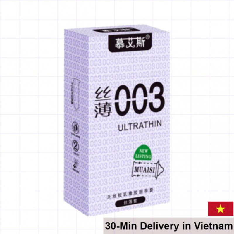 Muaisi Ultra Thin 0.03mm White Latex Soft Condom 12 Pack 