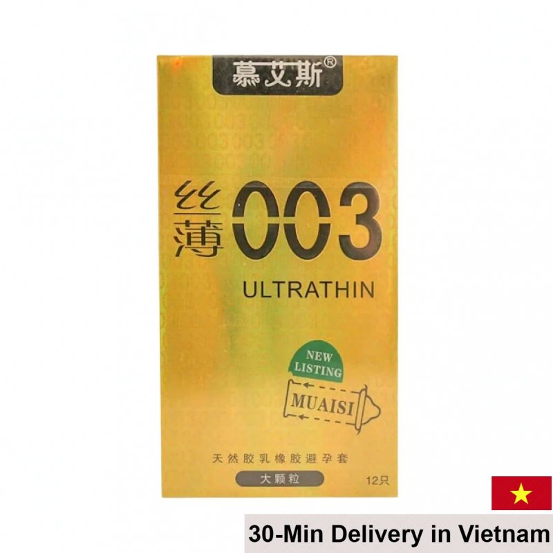 Muaisi 0.03mm Ultrathin Textured Latex Condom Box of 12 