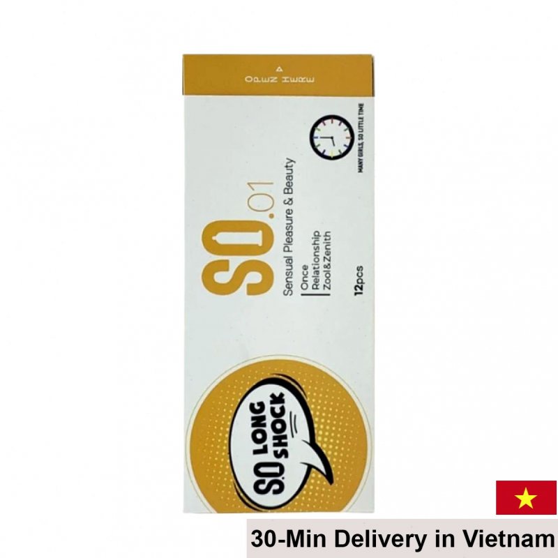 SO Long Shock Ultra Thin Delay Condom 12-Pack for Longer Pleasure 