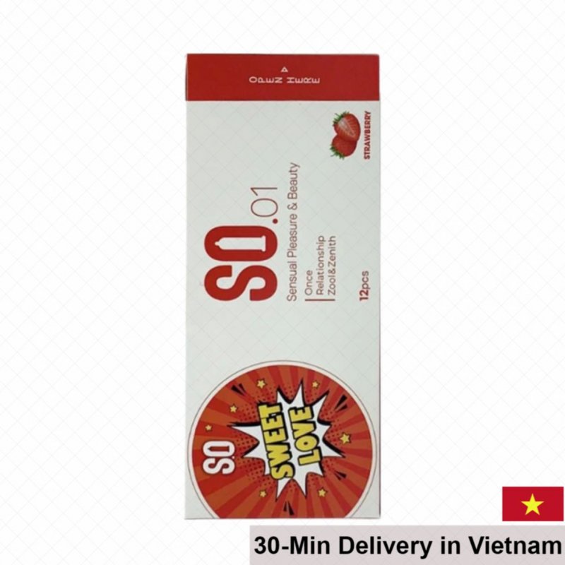 SO Sweet Love Strawberry Flavored Ultra Thin Condoms 12pcs 