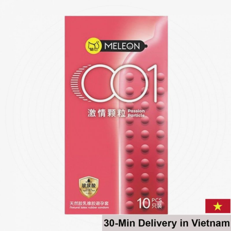 Meleon 001 Passion Particle Ultra Thin Textured Condoms 10pcs 